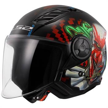 CASCO LS2 OF616 MOD.AIRFLOW2 ZOMBIE BLACK/RED/BLU