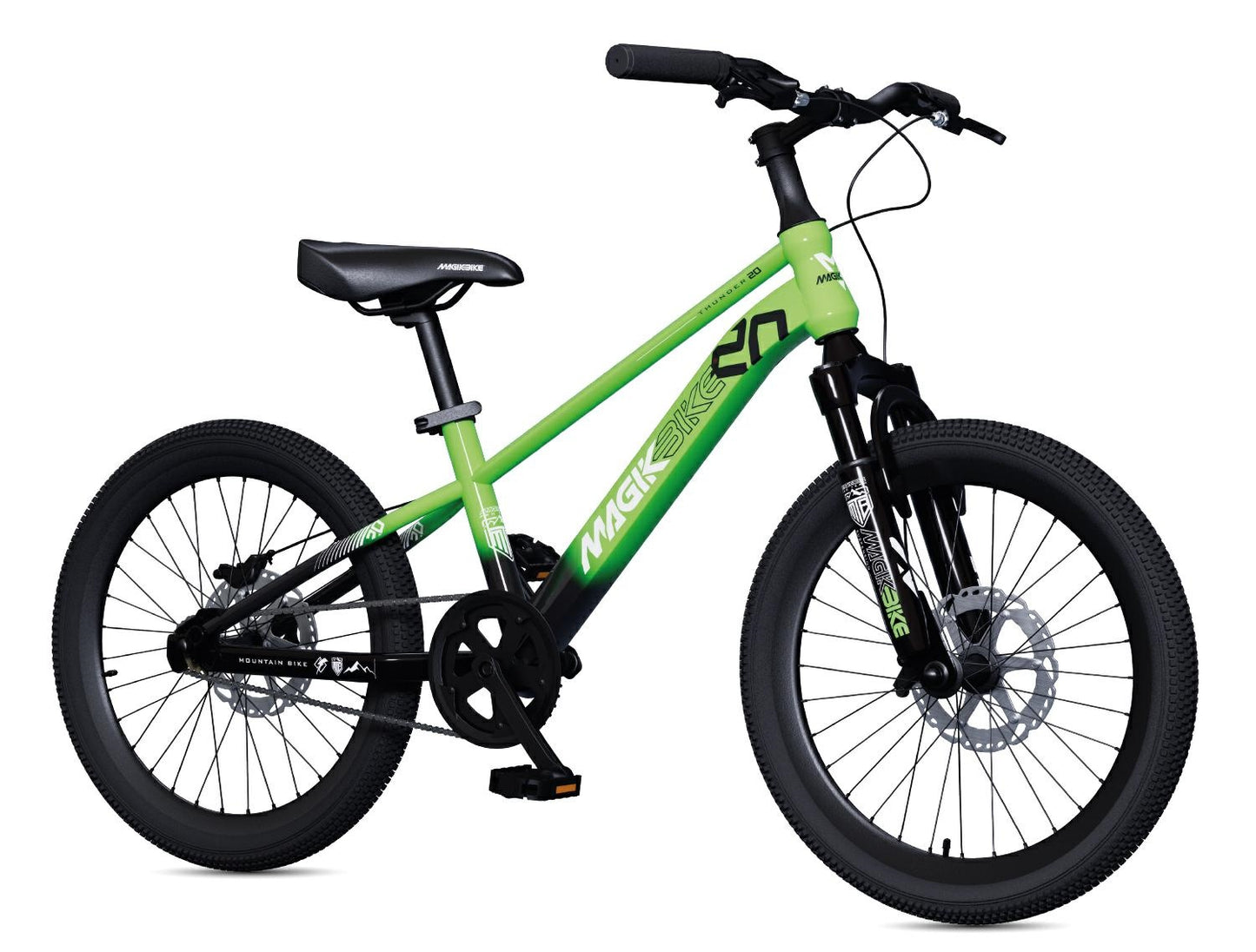 CICLO MTB 20 "THUNDER" 1V VERDE DISK FORC. AMMORTIZZATA