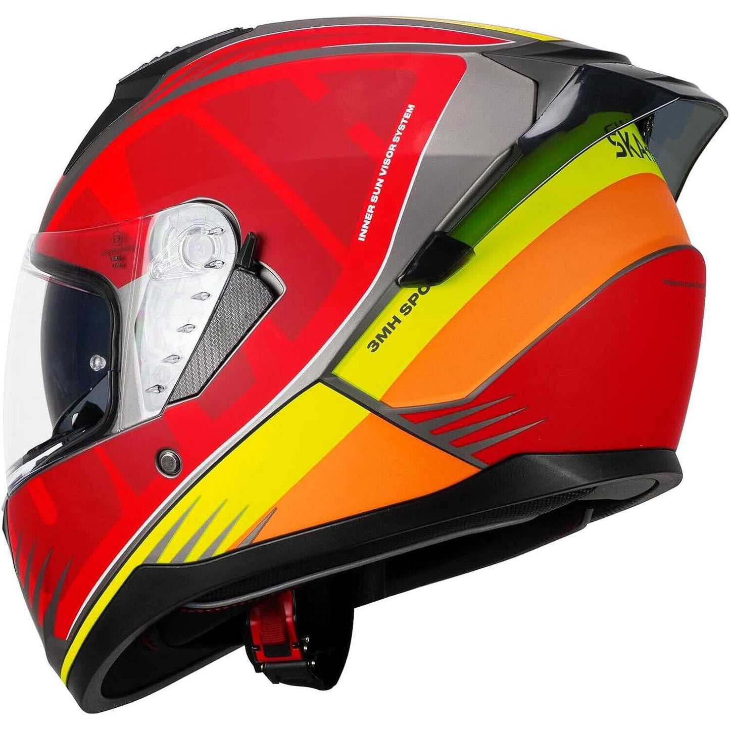 Casco Moto Integrale Ska-P 3MHG SPEEDER SPORT Rosso Giallo opaco taglia M