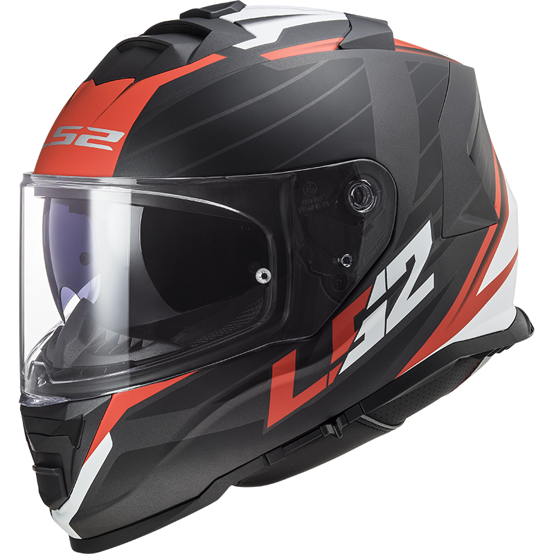 MOTORCYCLE HELMET LS2 STORM FF800 NERVE BLACK RED