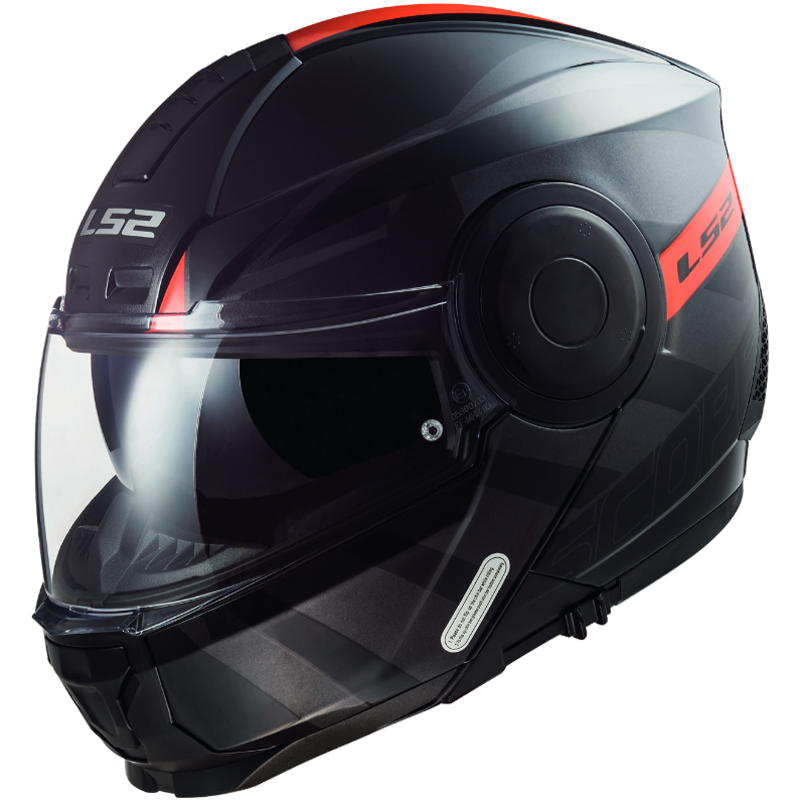 CASCO MOTO MODULLARE LS2 FF902 SCOPE HAMR BLACK RED