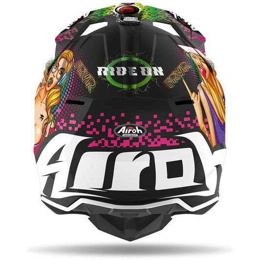 Casco Moto kids Cross Enduro Airoh WRAAP Pin-Up Opaco