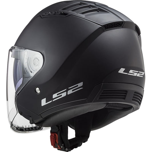 Casco Moto Jet Doppia Visiera Ls2 OF600 Copter Solid Nero Opaco