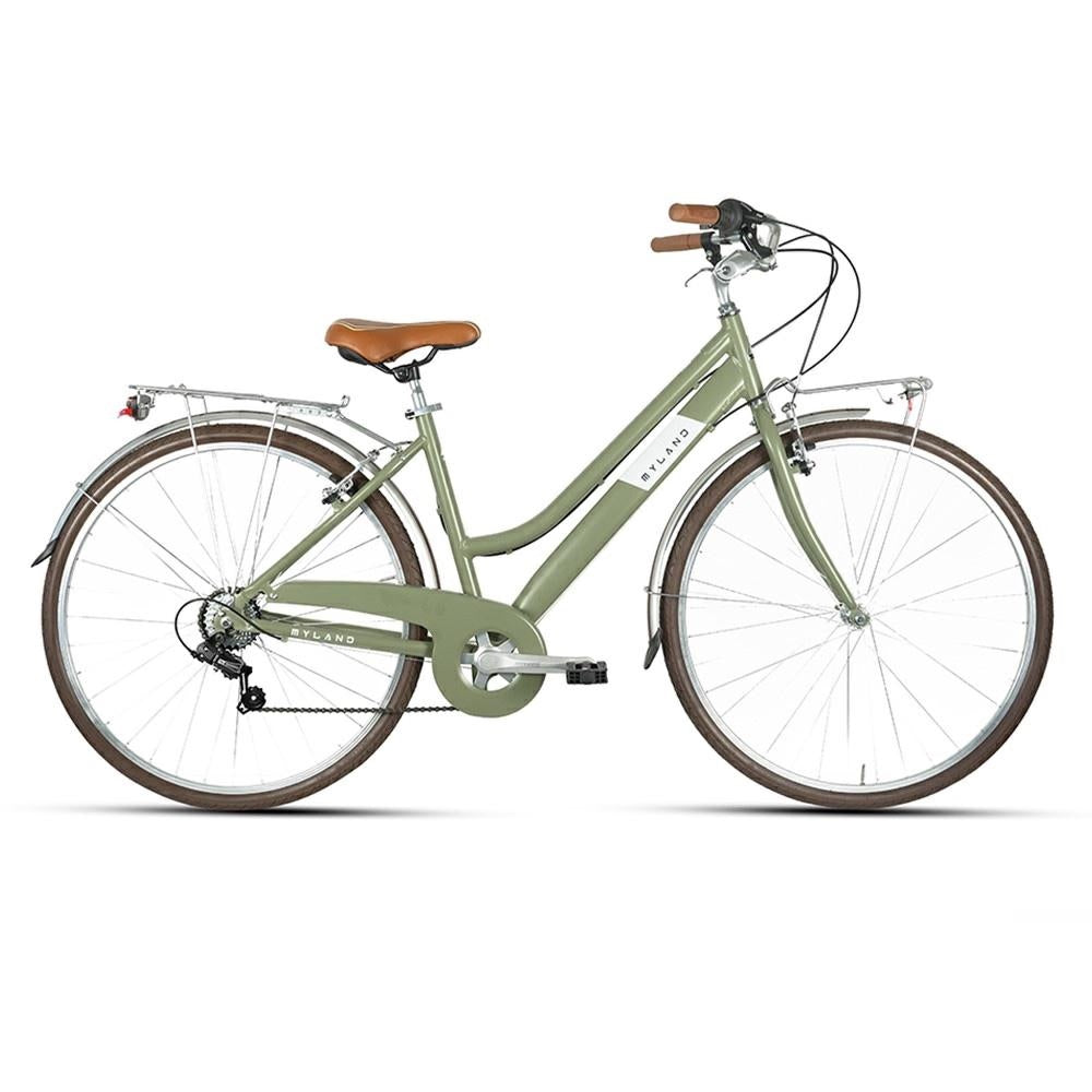 CICLO MYLAND CITYBIKE 28 DONNA "CORSO 28.3" 7V GIALLO- VERDE MIS. 46-M