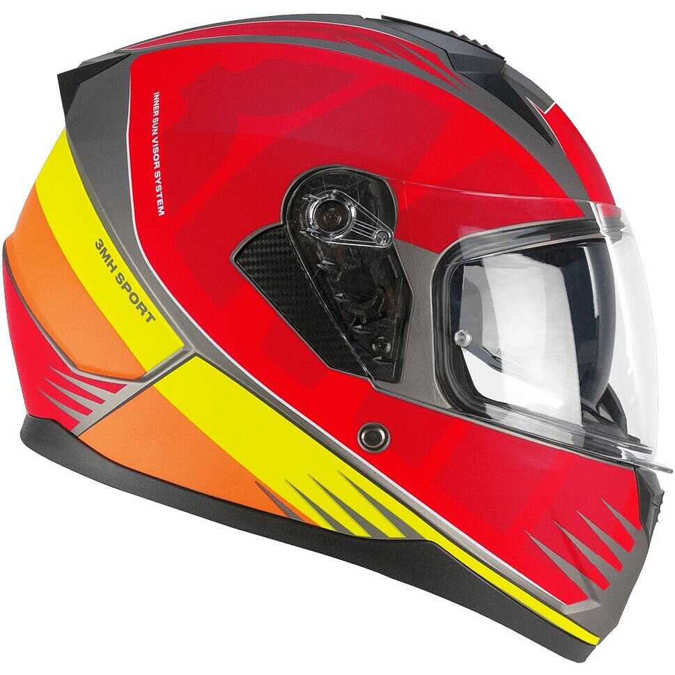 Casco Moto Integrale Ska-P 3MHG SPEEDER SPORT Rosso Giallo opaco taglia M