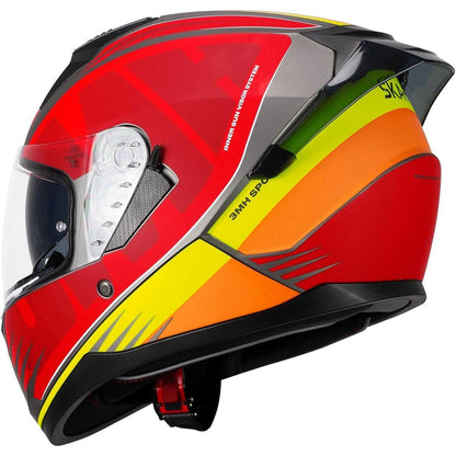 Casco Moto Integrale Ska-P 3MHG SPEEDER SPORT Rosso Giallo opaco taglia M