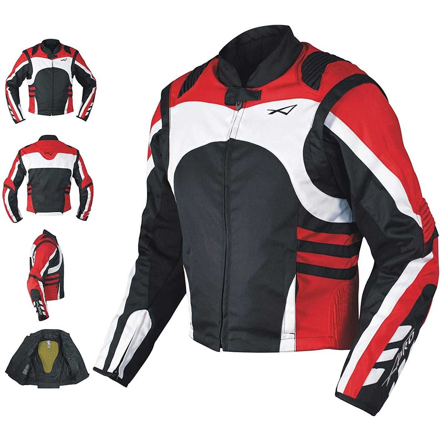 Motorcycle Jacket In American-Pro Certified Fabric DYABLEX Black Red
