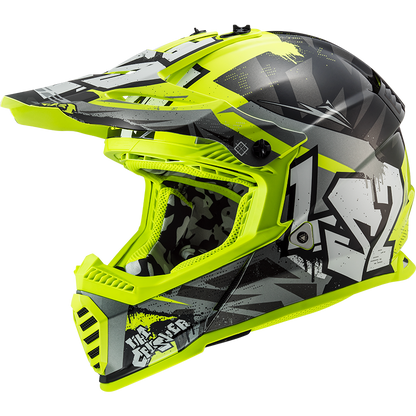 CASCO MOTO CROSS FAST EVO MX437 BAMBINO YELLOW - BLU