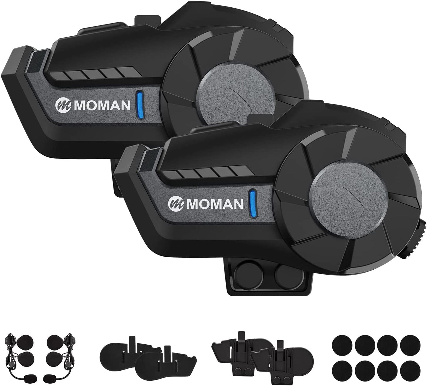 Moman Motorcycle Intercom, H2 Bluetooth Motorcycle Helmet Headset