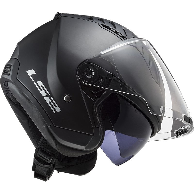 Double Visor Jet Motorcycle Helmet Ls2 OF600 Copter Solid Matt Black